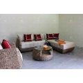 Natural Water Hyacinth Sectional Sofa Set for Living Room Wicker Furniture